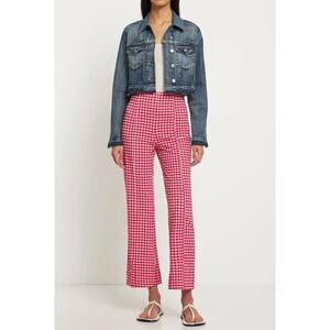 Ganni - Red Check Seersucker Trousers / size 38 / NWT